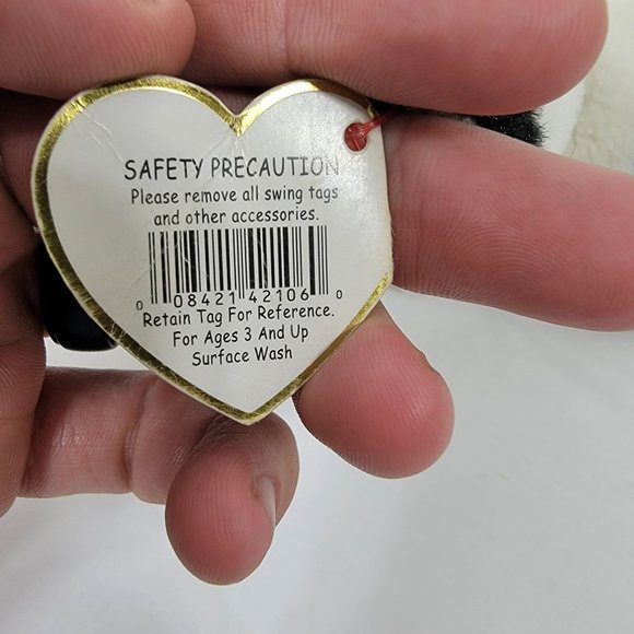 TY Beanie Baby 6" Tundra White Tiger Plush Stuffed Animal Toy with Tags Has Hole - Picture 9 of 11